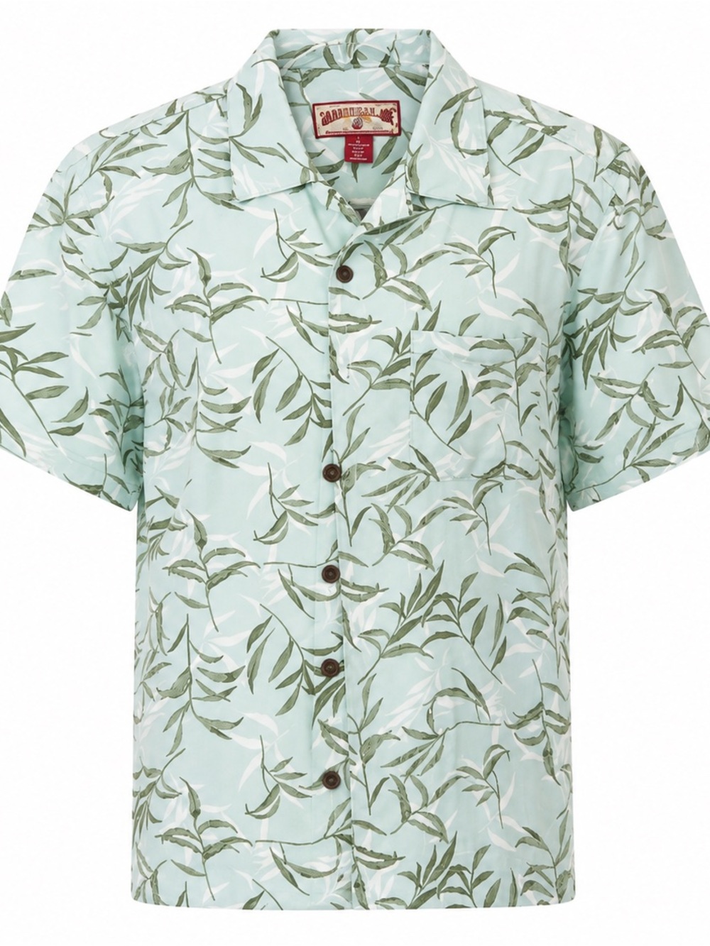 CARIBBEAN JOE Mens Hawaiian shirt size small 100% cool rayon shades of green